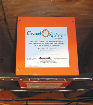 A ventilation fan installed for a crawl space in Senatobia