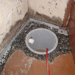 Installing a sump in a sump pump liner in a Cordova home