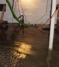 Several feet of floodwaters in a Senatobia basement