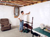 A basement wall covering for creating a vapor barrier on basement walls in Olive Branch