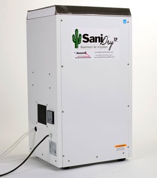 A Energy Efficient basement dehumidifier installed in a finished basement in Pontotoc