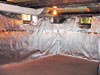 radiant heat barrier with vapor barrier for basement walls ready for finishing in Corinth