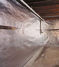 Radiant heat barrier and vapor barrier for finished basement walls in Dyersburg, Tennessee, Mississippi and Arkansas