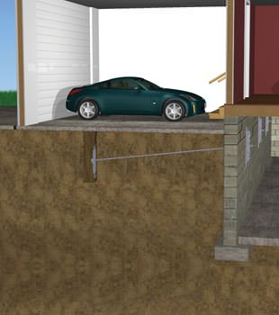 Graphic depiction of a street creep repair in a Hot Springs Village home